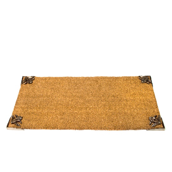 CAPACHO DE FIBRA DE COCO CANTONEIRA FLOR DE LIZ BRONZE