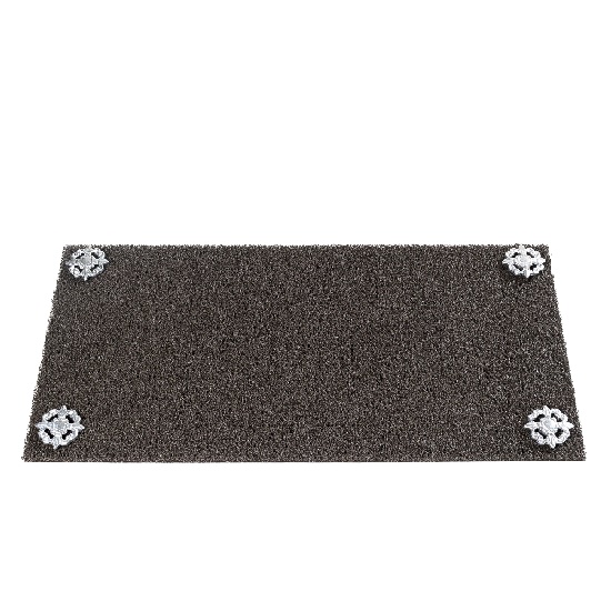 CAPACHO VINIL MARROM ROSETA VAZADA