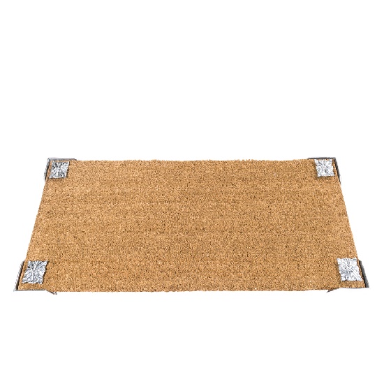 CAPACHO DE FIBRA DE COCO CANTONEIRA FLORAL POLIDO