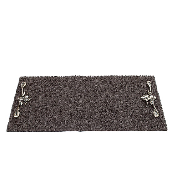 CAPACHO DE VINIL MARROM LATERAL FLOR DE LIZ BRONZE