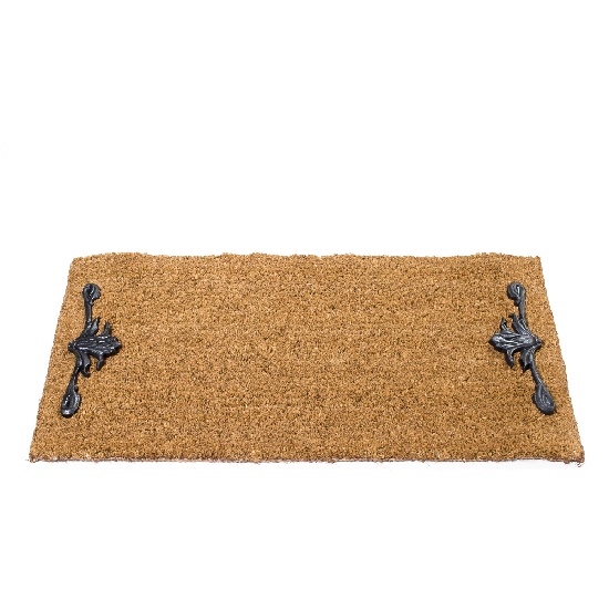 CAPACHO DE FIBRA DE COCO LATERAL FLOR DE LIZ PRETO