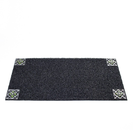 CAPACHO VINIL PRETO FLOR VAZADA GDE