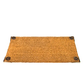 CAPACHO DE FIBRA DE COCO CANTONEIRA ROSETA VAZADA BRONZE