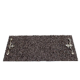 CAPACHO DE VINIL MARROM LATERAL FLOR DE LIZ BRONZE